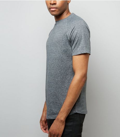 Grey Marl Short Raglan Sleeve T-Shirt | New Look