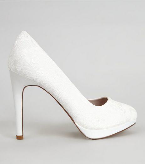 Ivory Lace Court Shoes | New Look