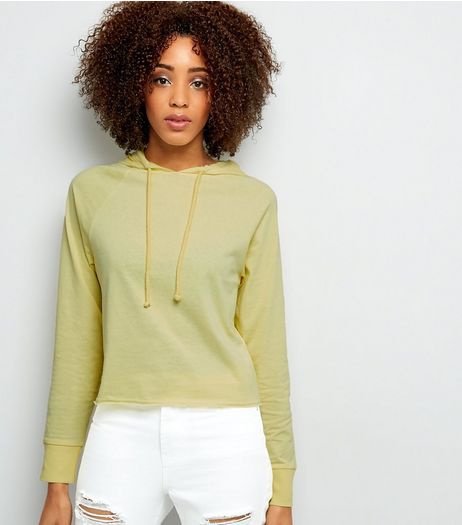 Yellow Cropped Hoodie | New Look