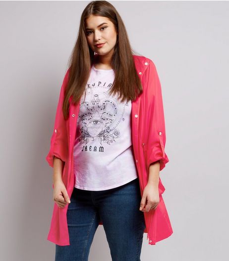 Curves Bright Pink Anorak | New Look