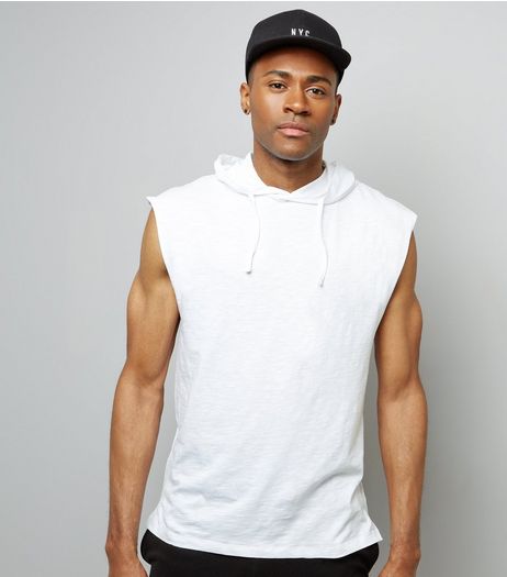White Sleeveless Hoodie | New Look