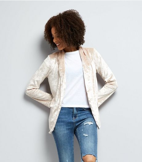 Stone Velvet Blazer | New Look