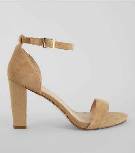 Camel Ankle Strap Heeled Sandals | New Look