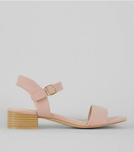 Pink Ankle Strap Low Block Heel Sandals | New Look