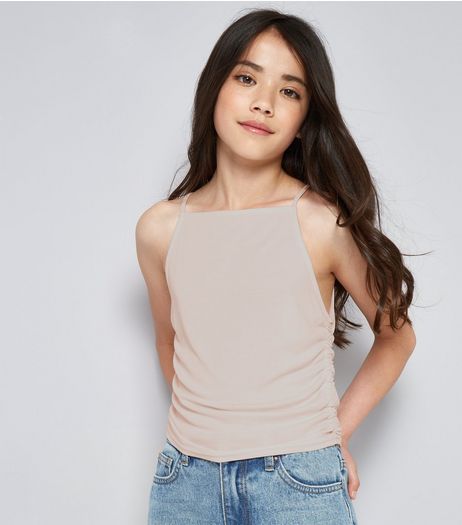 Teens Shell Pink Ruched Side Cami | New Look