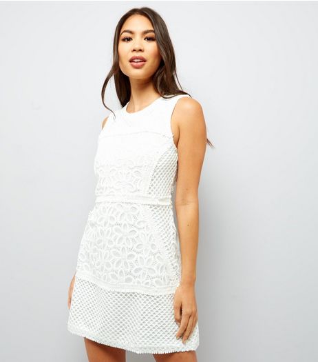 Urban Bliss White Floral Lace Dress | New Look