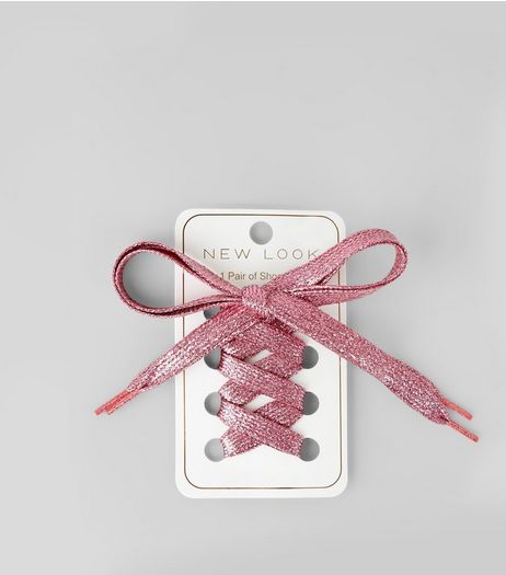 Pink Metallic Shoe Laces | New Look