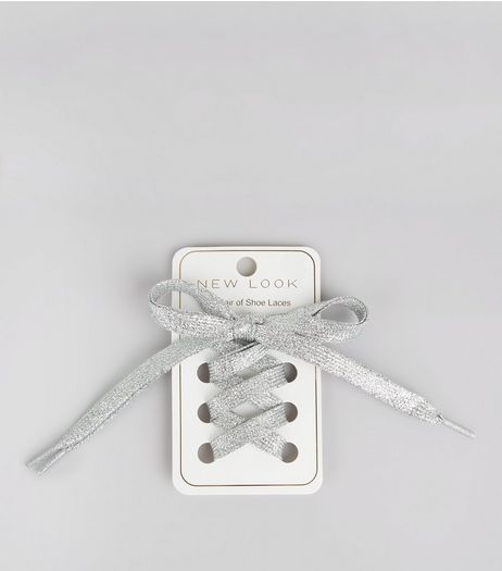 Silver Metallic Shoe Laces | New Look