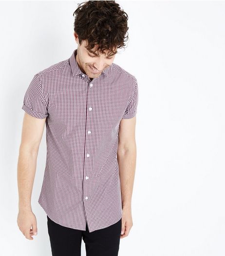 Red Gingham Short Sleeve Shirt | New Look