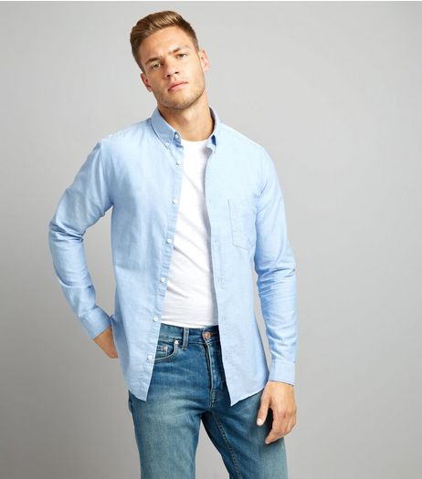 Blue Long Sleeve Oxford Shirt | New Look