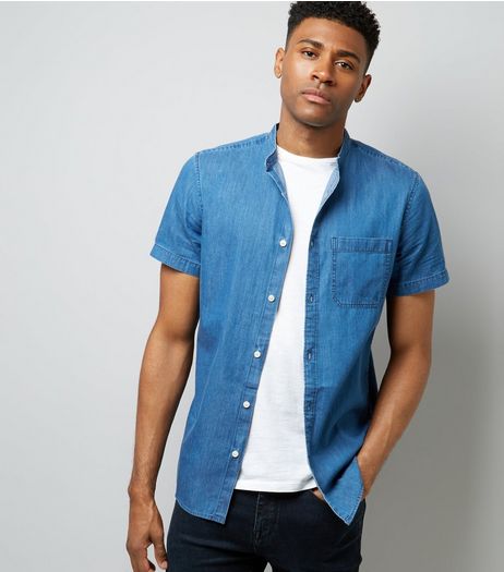 Blue Denim Short Sleeve Shirt | New Look
