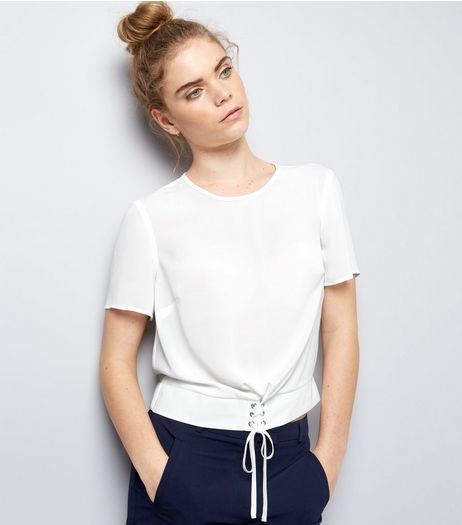 White Corset Hem T-Shirt | New Look