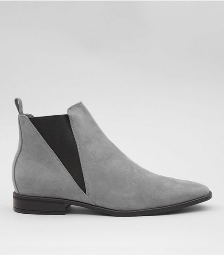 Grey Suedette Chelsea Boots | New Look