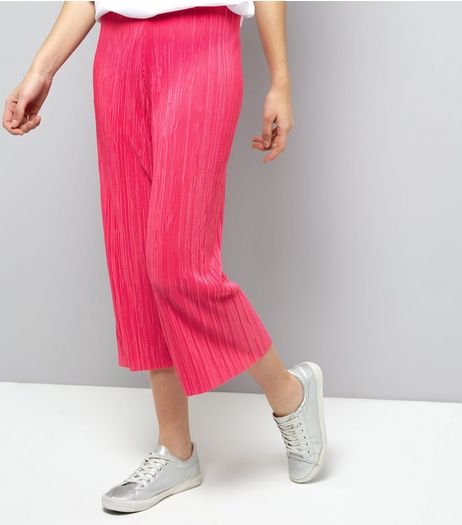 Bright Pink Pleated Culottes | New Look