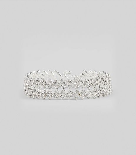 Silver Crystal Bracelet | New Look