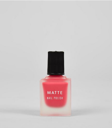 Hot Pink Matte Nail Polish | New Look