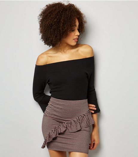 Orange Gingham Frill Trim Mini Skirt | New Look