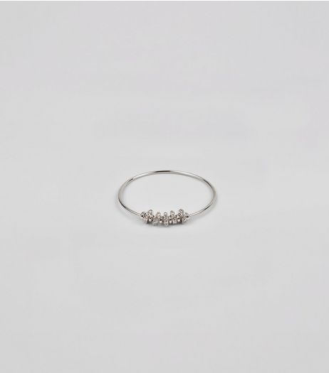 Silver Diamante Disc Bracelet | New Look