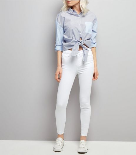 Petite White Skinny Shaper Jeans | New Look