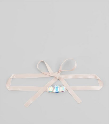 Pink Ribbon Crystal Wrap Bracelet | New Look