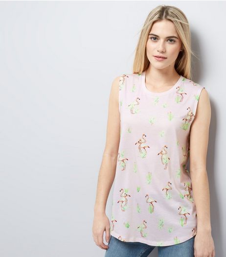 Shell Pink Floral Print Tank Top | New Look