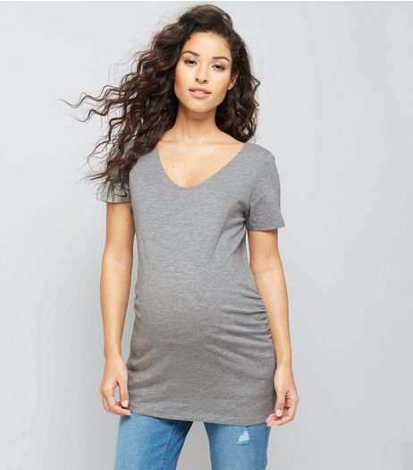 Maternity Grey Cross Back T-Shirt | New Look