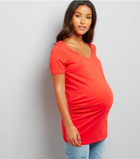 Red Cross Strap Back Longline T-Shirt | New Look