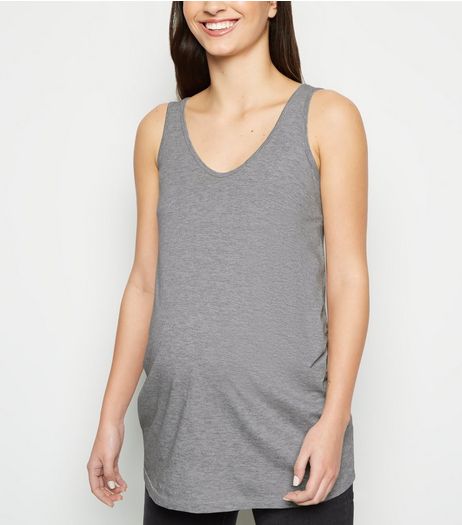 Maternity Grey V Neck Longline Vest | New Look