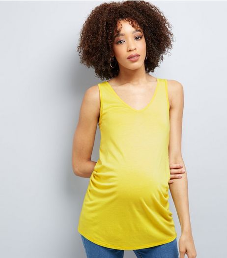 Maternity Yellow V Neck Longline Vest | New Look