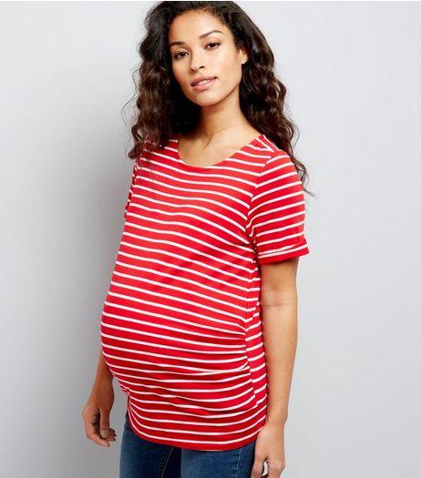 Maternity Red Stripe Short Sleeve T-Shirt | New Look