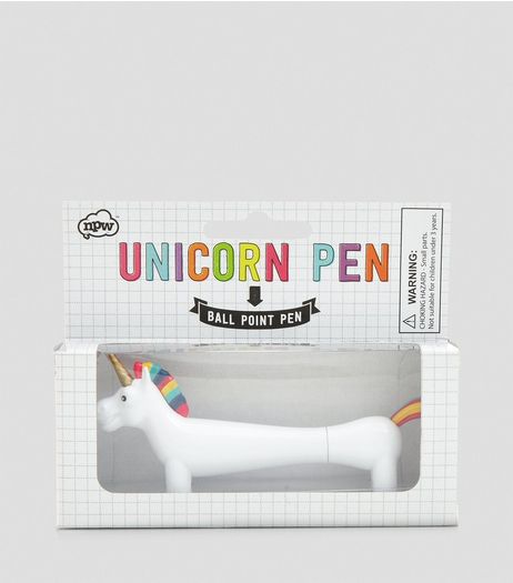 White Unicorn Pen | New Look