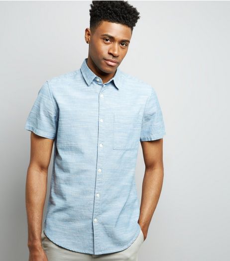Blue Chambray Short Sleeve Shirt | New Look