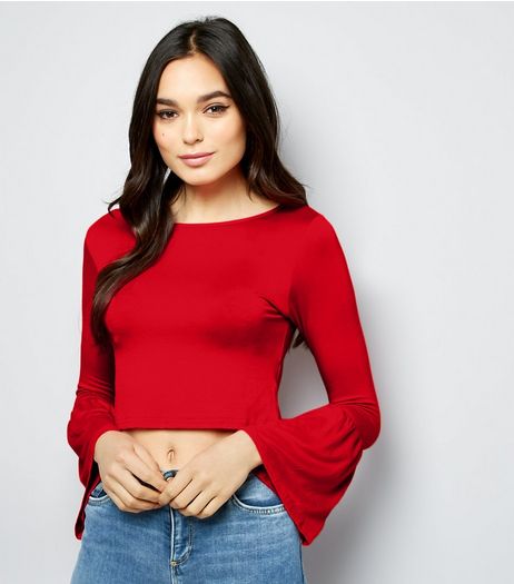 Pink Vanilla Red Bell Sleeve Top | New Look