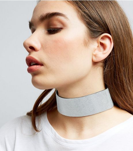 Silver Diamante Choker | New Look