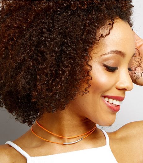 Orange Layered Metal Bar Choker | New Look