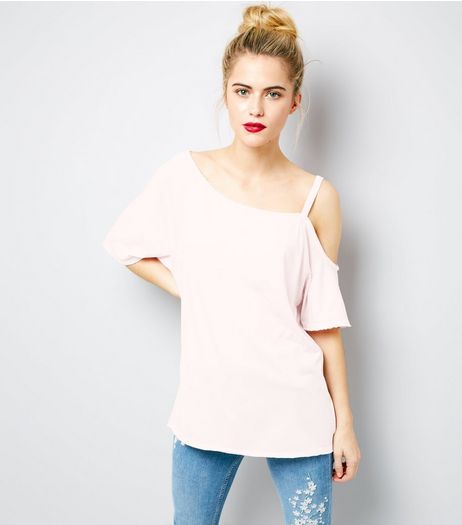 Pink Asymmetric One Shoulder T-Shirt | New Look