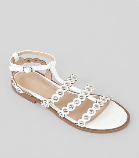 White Stud Gladiator Sandals | New Look