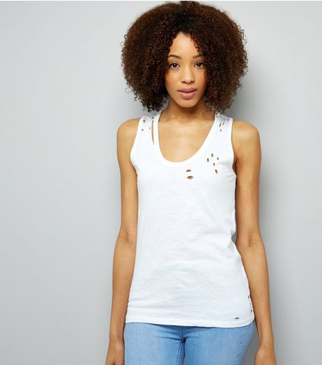 White Ripped Vest | New Look