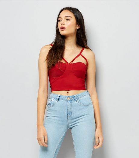 Red Strappy Crop Top | New Look