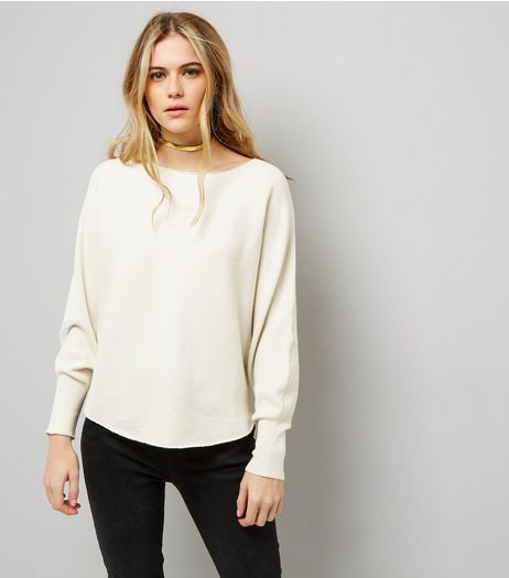 Apricot Stone Batwing Sleeve Fine Ribbed Jumper | New Look