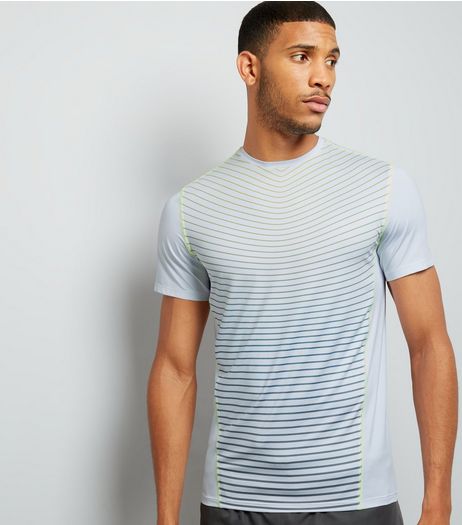 White Stripe Panel Sports T-Shirt | New Look