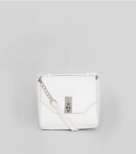 White Chain Strap Cross Body Bag | New Look