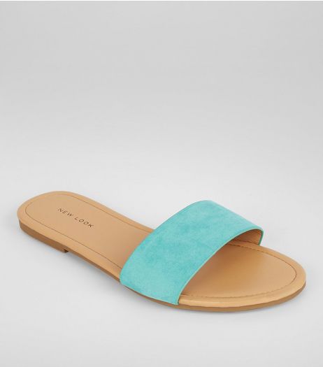 Mint Green Suedette Mules | New Look