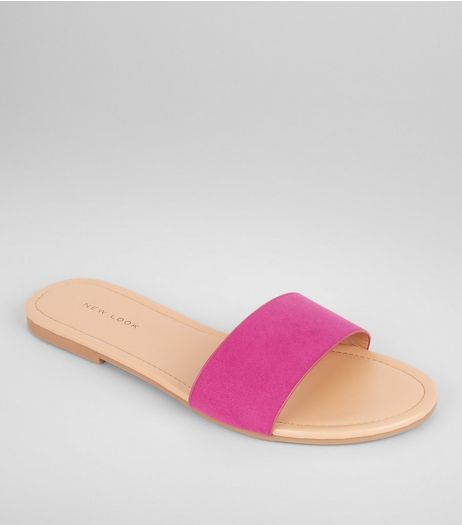 Pink Suedette Mules | New Look