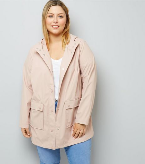 Curves Shell Pink Matte Anorak | New Look