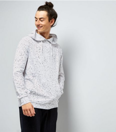 White Spray Wash Hoodie | New Look