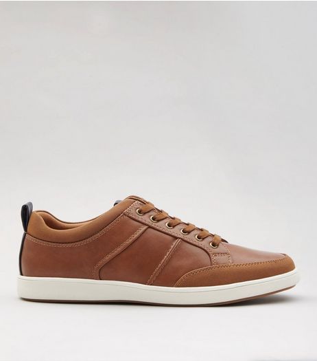Tan Lace Up Trainers | New Look
