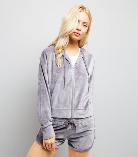 Grey Velour Shorts | New Look