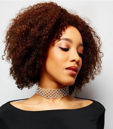 Silver Diamante Wide Choker | New Look