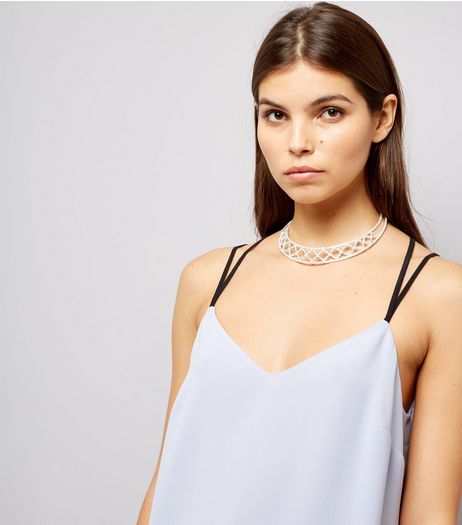 Silver Diamante Cross Necklace | New Look